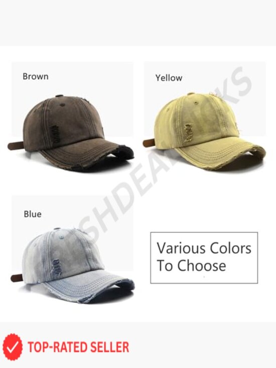 Washed Distressed Vintage Baseball Cap Unconstructed Cotton Dad Hat Trendy main image 7